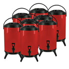 SOGA 8X 16L Stainless Steel Insulated Milk Tea Barrel Hot and Cold Beverage Dispenser Container with Faucet Red $ 785.50
