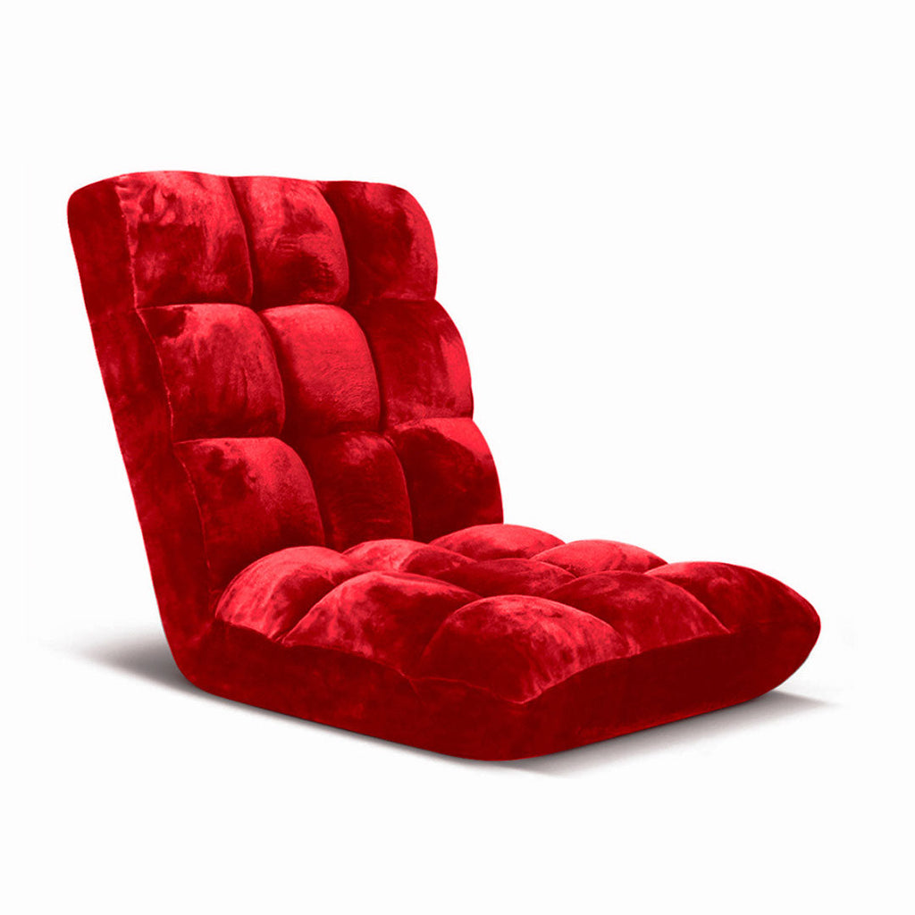 SOGA Floor Recliner Folding Lounge Sofa Futon Couch Folding Chair Cushion Red $ 94.50