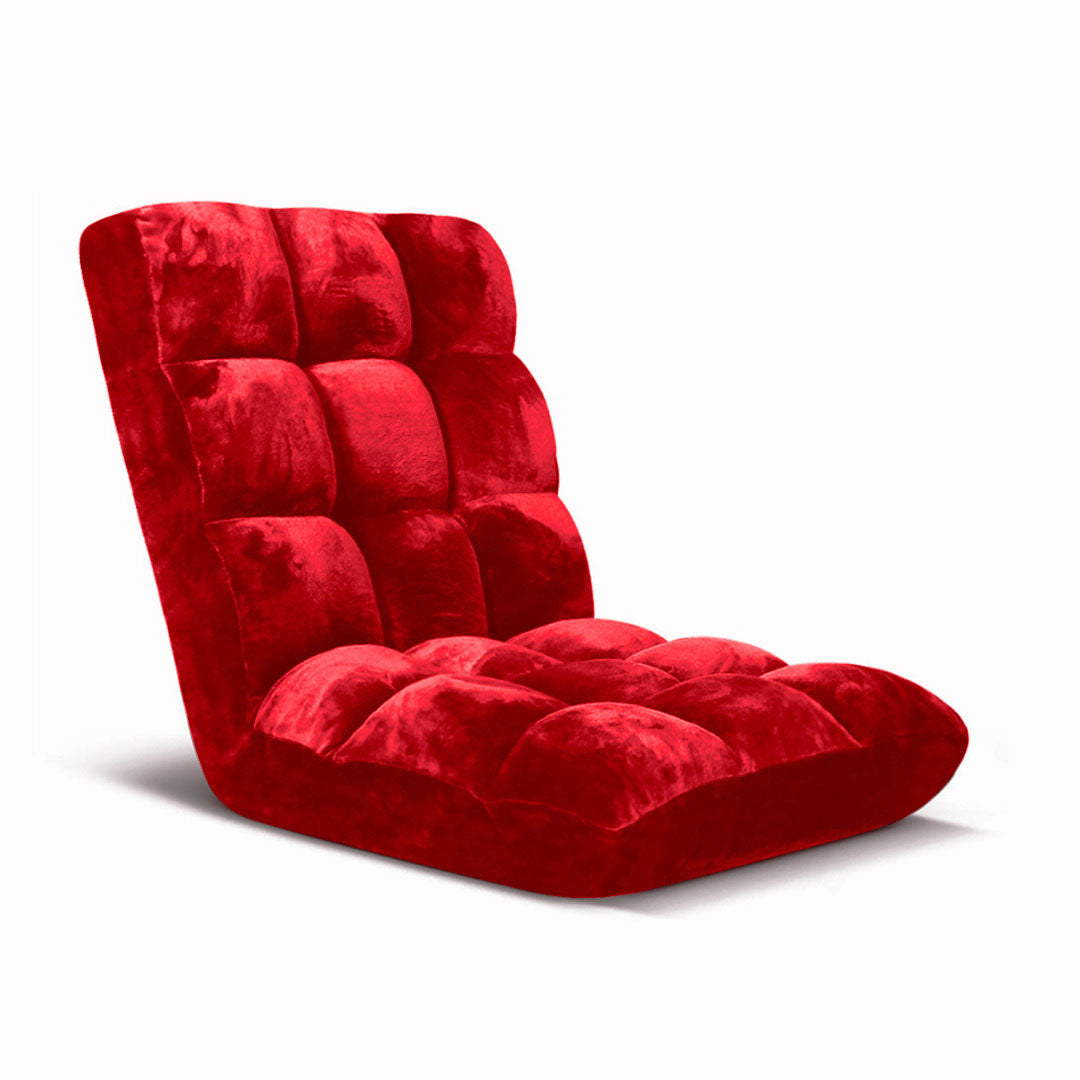SOGA Floor Recliner Folding Lounge Sofa Futon Couch Folding Chair Cushion Red $ 94.50