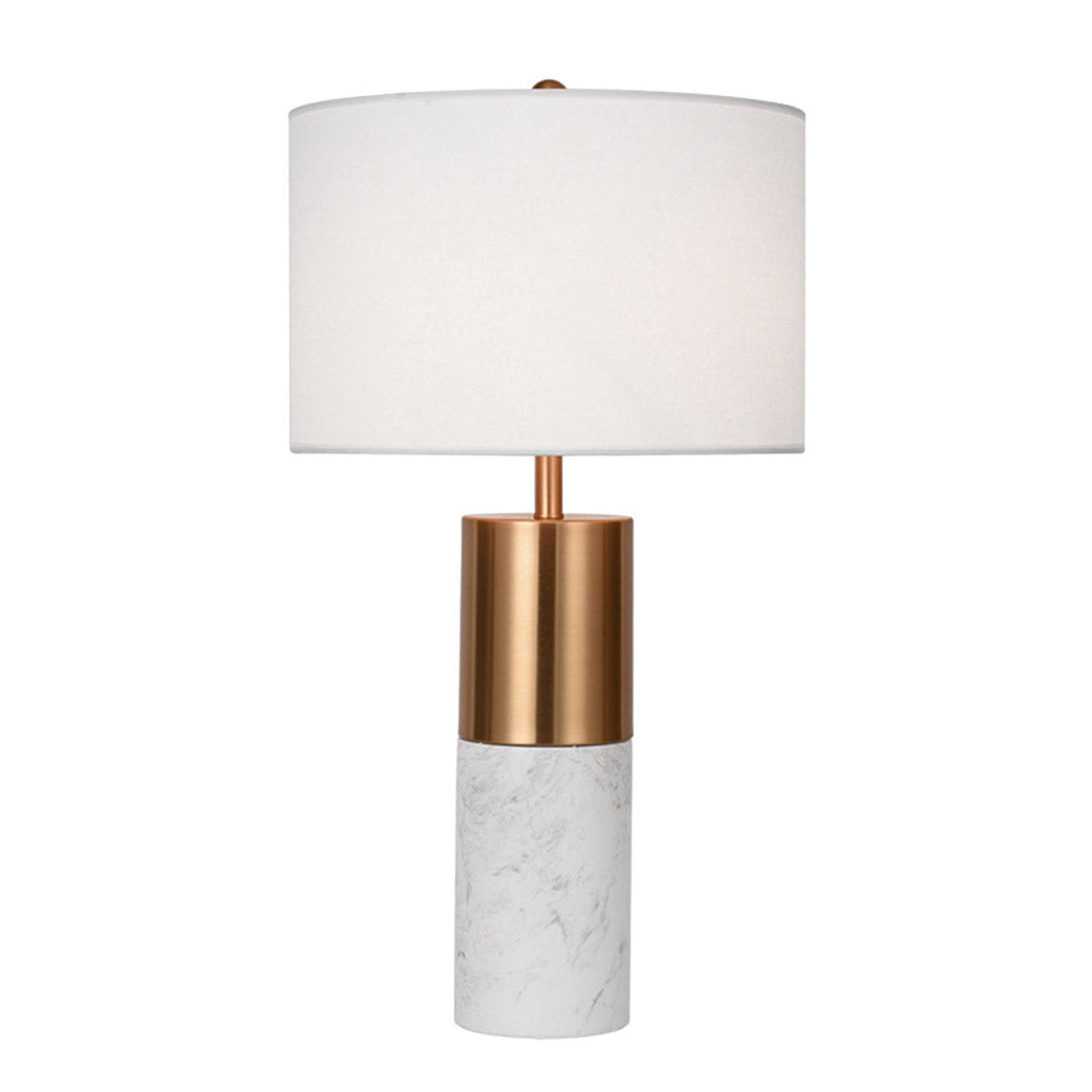 SOGA 60cm White Marble Bedside Modern Desk Table Lamp Living Room Shade with Cylinder Base $ 233.50