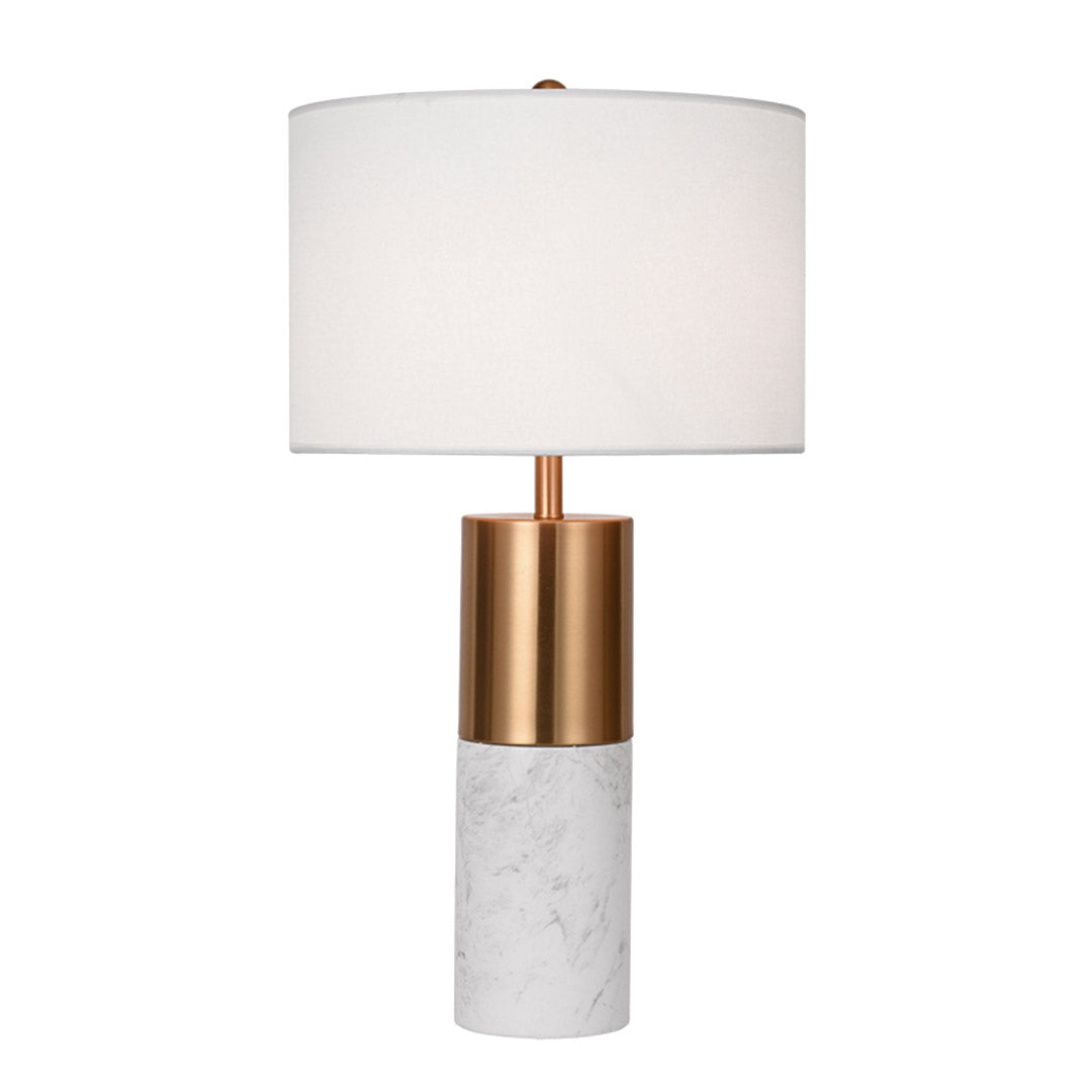 SOGA 60cm White Marble Bedside Modern Desk Table Lamp Living Room Shade with Cylinder Base $ 233.50