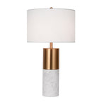 SOGA 60cm White Marble Bedside Modern Desk Table Lamp Living Room Shade with Cylinder Base $ 233.50