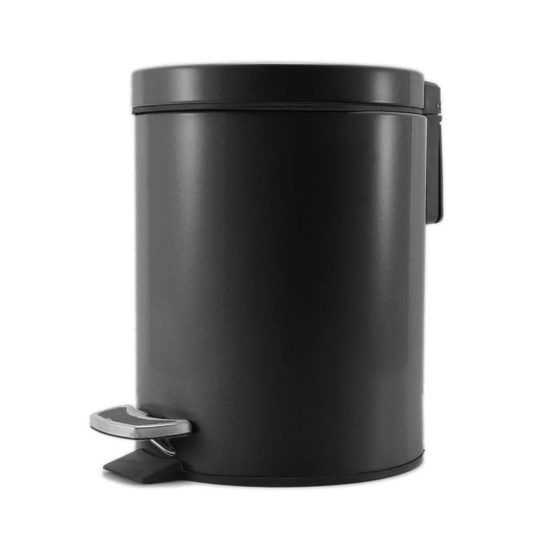 SOGA Foot Pedal Stainless Steel Rubbish Recycling Garbage Waste Trash Bin Round 12L Black
