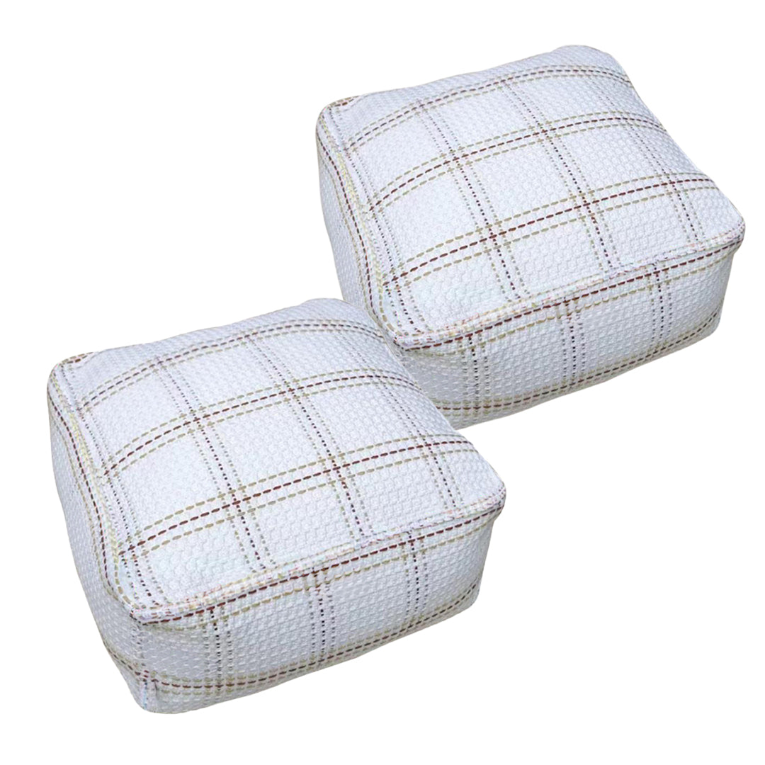 SOGA 2X 40cm Pouf Soft Polyester Cotton Pillow with EPP Particle Insert Home Decor
