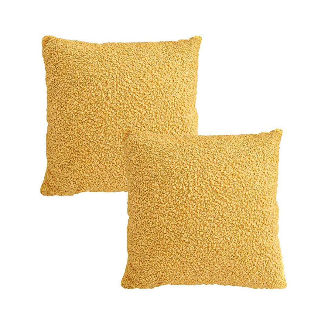 SOGA 2X Boucle Textured Cushion 50cm Mustard Yellow Soft Cozy Decorative Throw Pillow $ 119
