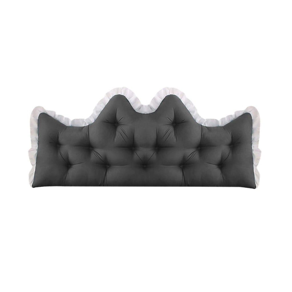 SOGA 150cm Crown Pillow Tufted Charcoal Headboard Cushion for Bed $ 66.90
