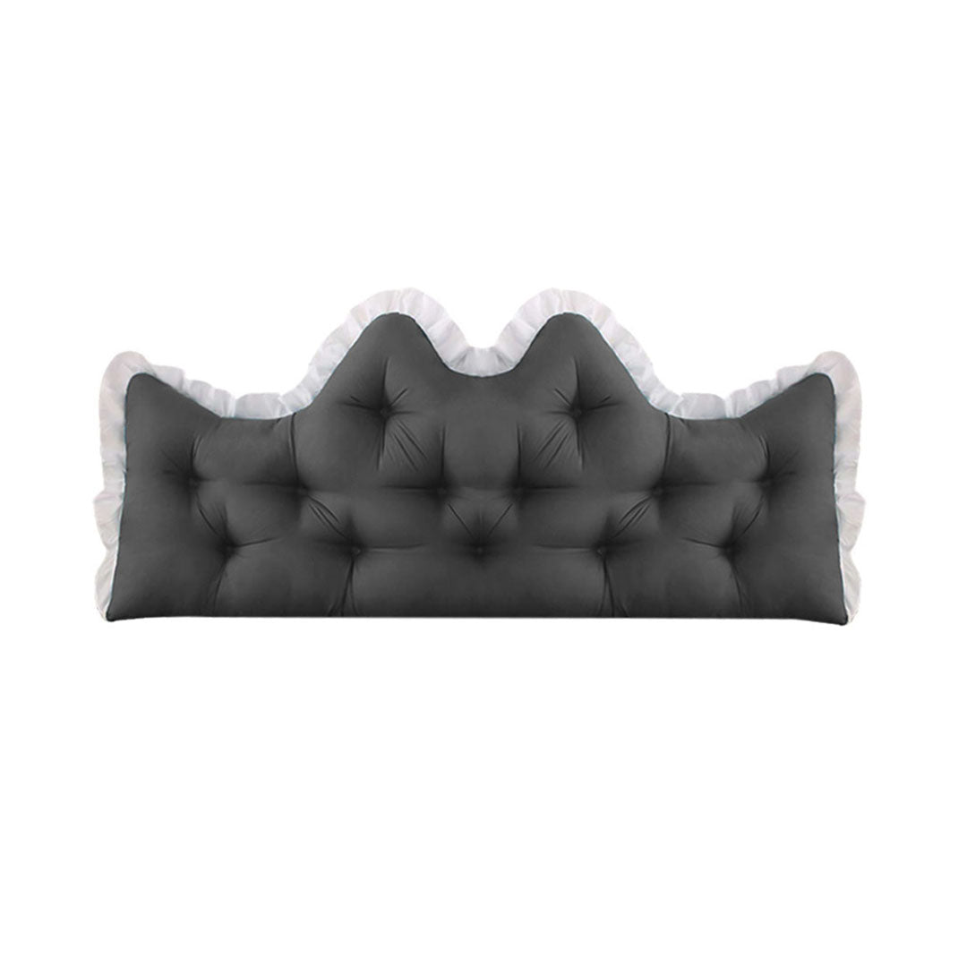 SOGA 150cm Crown Pillow Tufted Charcoal Headboard Cushion for Bed $ 66.90