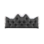 SOGA 150cm Crown Pillow Tufted Charcoal Headboard Cushion for Bed $ 66.90
