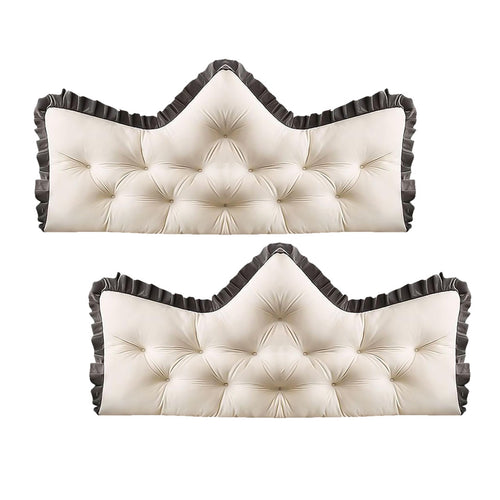 SOGA 2x 150cm Crown Pillow Tufted Cream Headboard Cushion for Bed $ 129.50