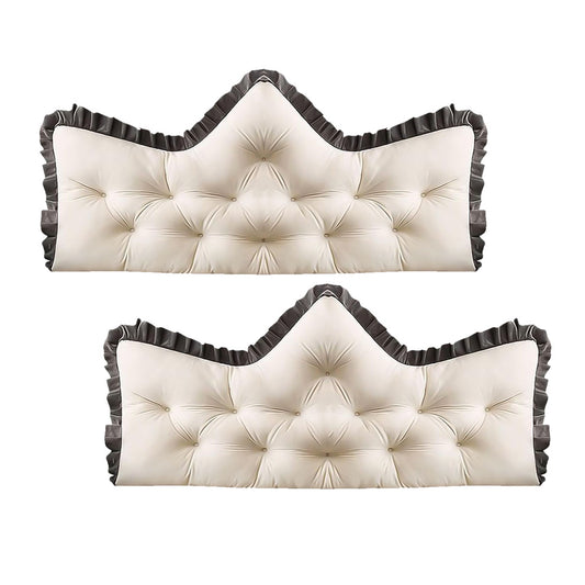 SOGA 2x 150cm Crown Pillow Tufted Cream Headboard Cushion for Bed $ 129.50