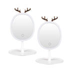 SOGA 2X White Antler LED Light Makeup Mirror Tabletop Vanity Home Decor $ 95.50