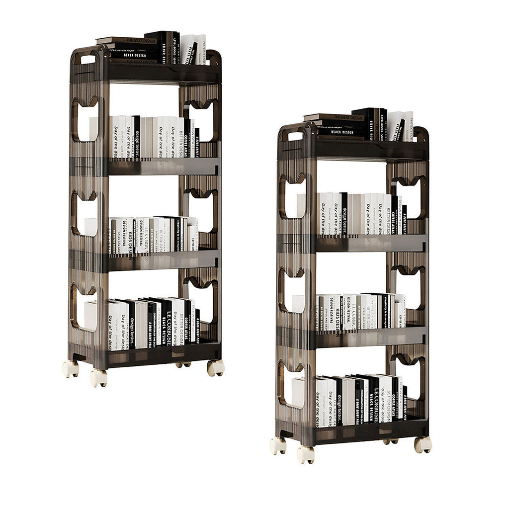 SOGA 2X 38x24cm Black 4 Tier Bookshelf & Cosmetic Storage Organizer Trolley Rack $ 151.50