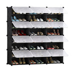 SOGA 8 Tier 3 Column Shoe Rack Organizer Sneaker Footwear Storage Stackable Stand Cabinet Portable Wardrobe with Cover $ 149.90