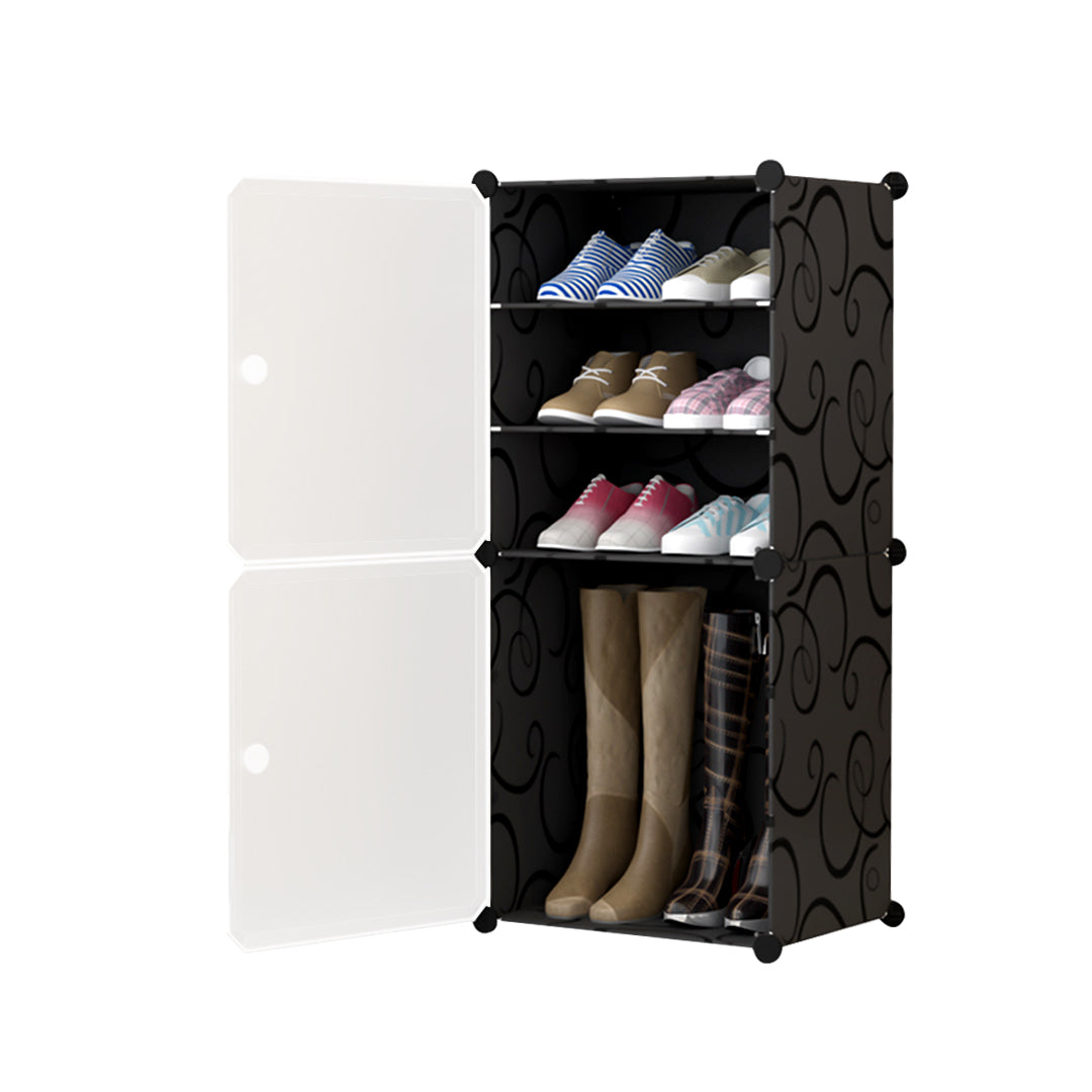 SOGA 4 Tier Shoe Rack Organizer Sneaker Footwear Storage Stackable Stand Cabinet Portable Wardrobe with Cover $ 44.50