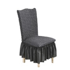 SOGA Dark Grey Chair Cover Seat Protector with Ruffle Skirt Stretch Slipcover Wedding Party Home Decor $ 33.50