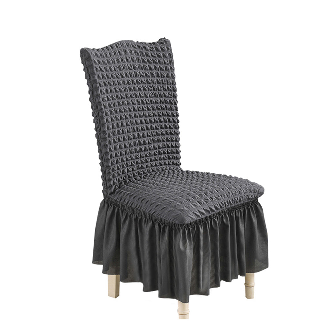 SOGA Dark Grey Chair Cover Seat Protector with Ruffle Skirt Stretch Slipcover Wedding Party Home Decor $ 33.50