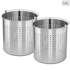 SOGA 2X 50L 18/10 Stainless Steel Perforated Stockpot Basket Pasta Strainer with Handle $ 232.90