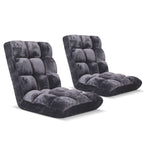 SOGA 2X Floor Recliner Folding Lounge Sofa Futon Couch Folding Chair Cushion Grey $ 183.50