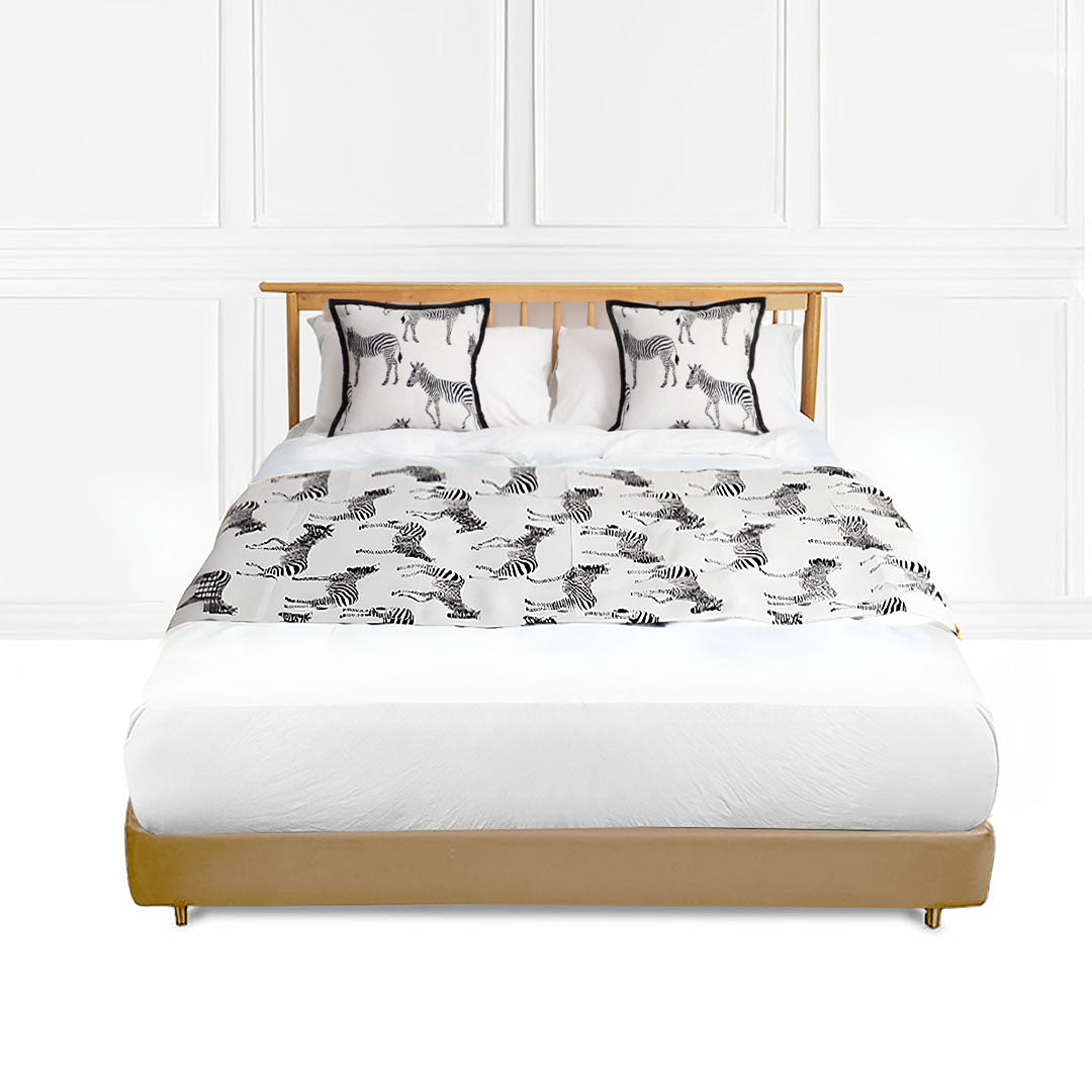 SOGA 1.8m Bed Light Luxury Zebra Vintage Bed Scarf Runner Bedding Tail Pad Flag For Home Hotel Set of 3 $ 188.90