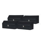 SOGA 4X Leather Car Boot Collapsible Foldable Trunk Cargo Organizer Portable Storage Box With Lock Black Medium $ 211.50