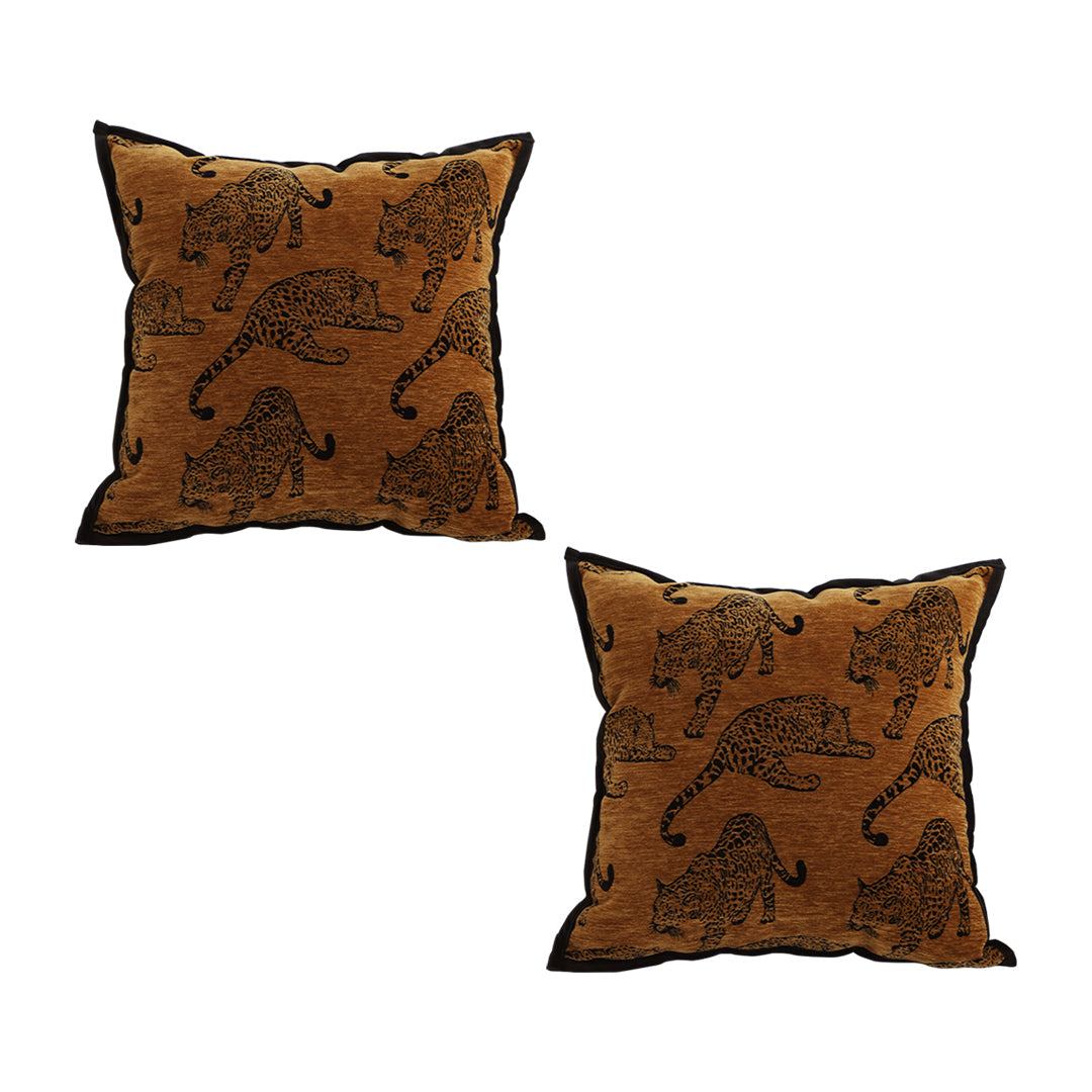 SOGA 2X 45cm Throw Pillow Dark Brown Leopard Square Retro Decorative Cushion for Living Room $ 101.50