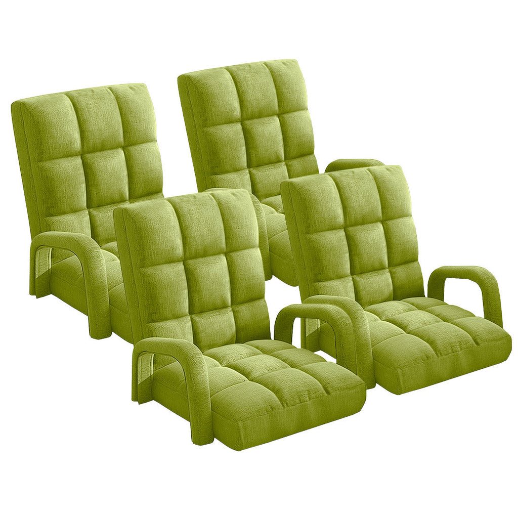SOGA 4X Foldable Lounge Cushion Adjustable Floor Lazy Recliner Chair with Armrest Yellow Green $ 802.50
