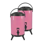 SOGA 2X 16L Stainless Steel Insulated Milk Tea Barrel Hot and Cold Beverage Dispenser Container with Faucet Pink