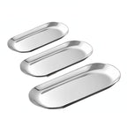 SOGA Silver Nordic Oval Plate Set Small, Medium, and Large for 3 Pieces Kitchen $ 64.50