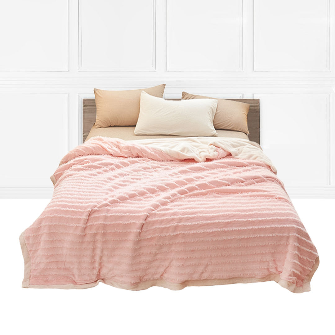 SOGA Throw Blanket Warm Cozy Double Sided Thick Flannel Coverlet Fleece Bed Sofa Comforter Pink $ 93.50