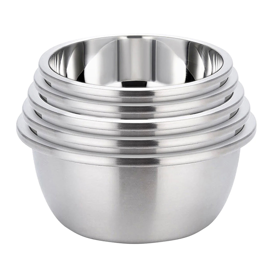 SOGA 5Pcs Deepen Matte Stainless Steel Stackable Baking Washing Mixing Bowls Set Food Storage Basin $ 77.90