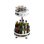 SOGA 2 Tier Steel White Round Rotating Multi-Function Kitchen Portable Storage Spice Seasoning Kitchen Countertop Organiser Shelf $ 33.50
