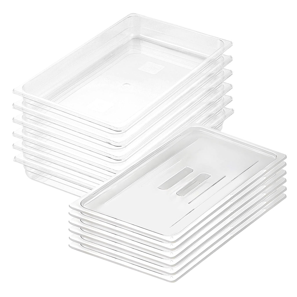 SOGA 65mm Clear Gastronorm GN Pan 1/1 Food Tray Storage Bundle of 6 with Lid $ 316.50