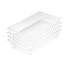SOGA 100mm Clear Gastronorm GN Pan 1/1 Food Tray Storage Bundle of 4