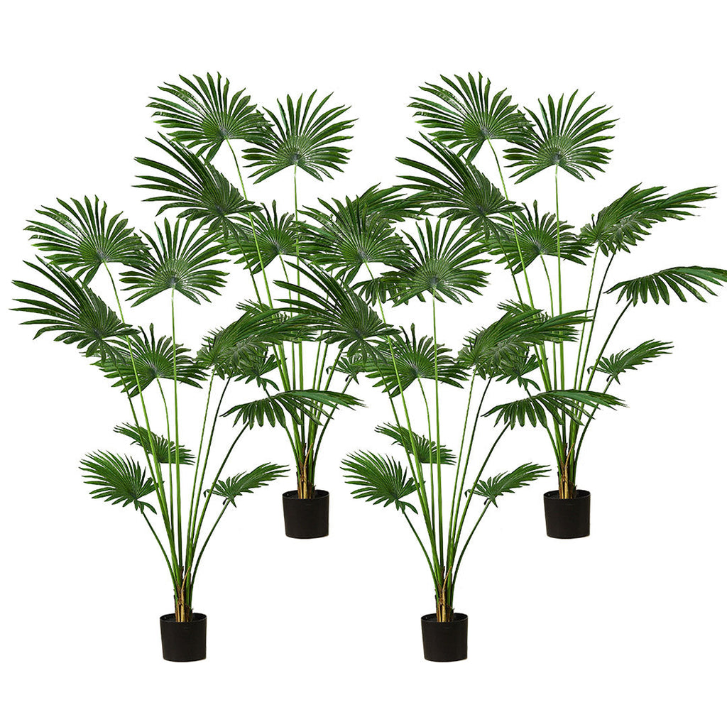 SOGA 4X 180cm Artificial Natural Green Fan Palm Tree Fake Tropical Indoor Plant Home Office Decor $ 802.50