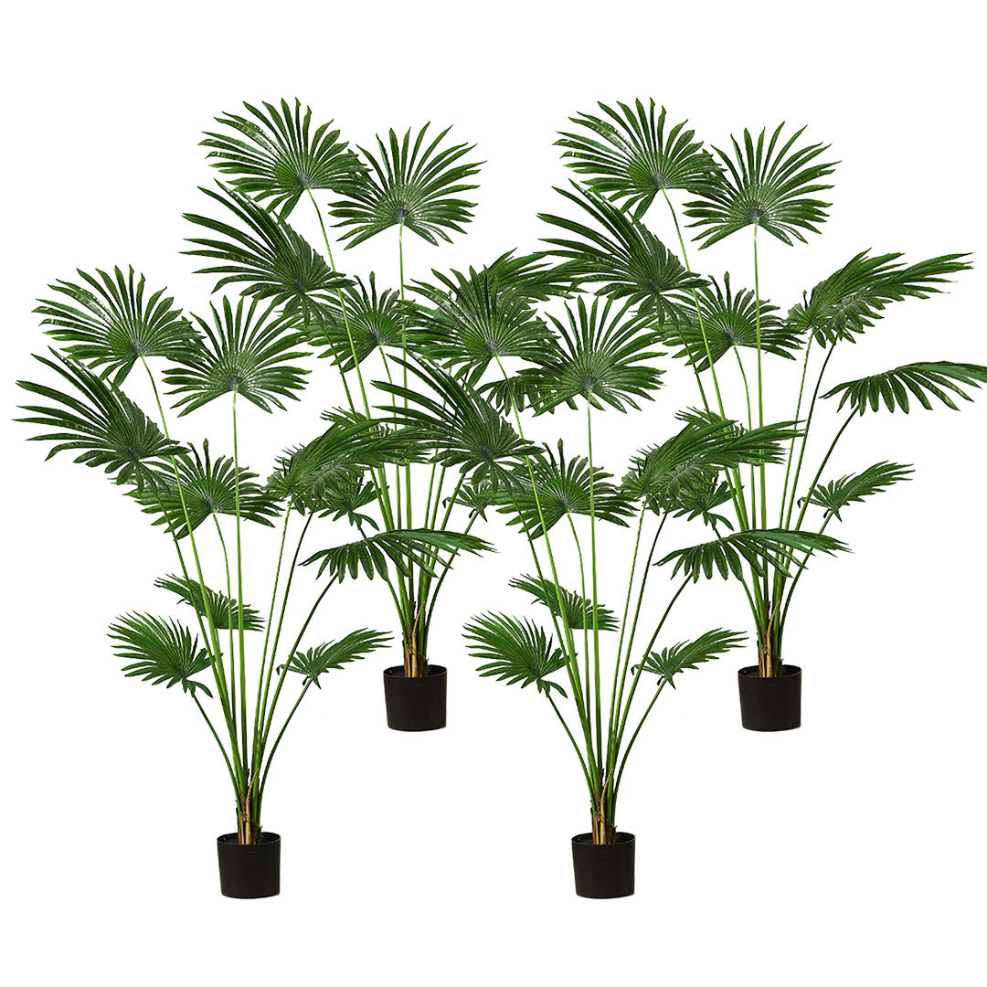 SOGA 4X 180cm Artificial Natural Green Fan Palm Tree Fake Tropical Indoor Plant Home Office Decor $ 802.50