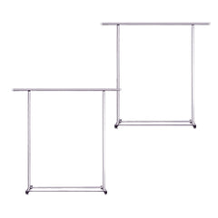 SOGA 2X 125cm Stainless Steel Floor Standing Clothes Rack Durable and Space-Saving Laundry Organizer