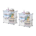 SOGA 2X 4-Cube Transparent Shelf Box Portable Cubby DIY Storage Shelves Modular Closet Organiser $ 86.50