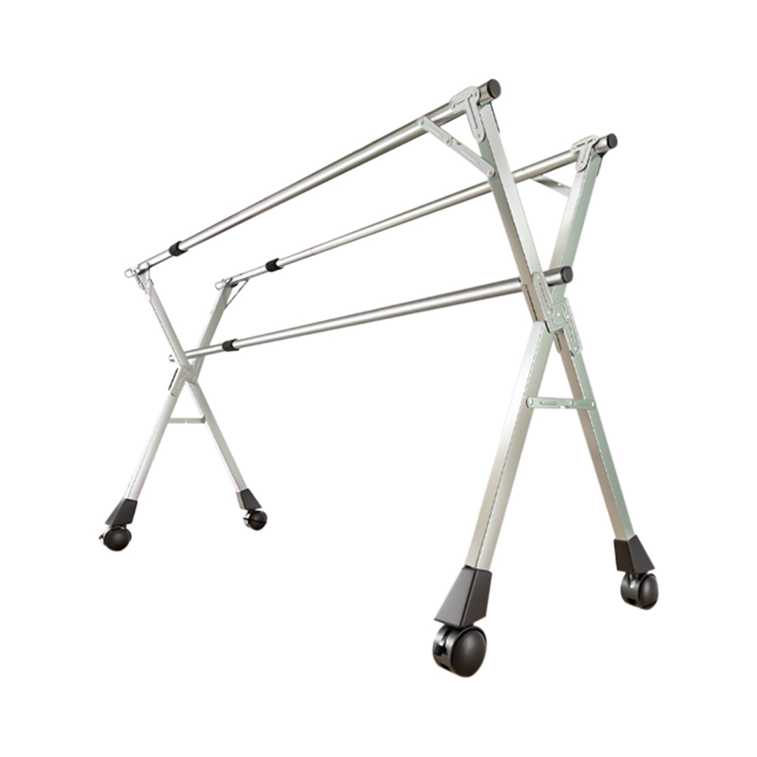 SOGA 160cm Portable Drying Rack Clothes Steel Laundry Rack Foldable Space-Saving Laundry Holder 3 Poles $ 137.90
