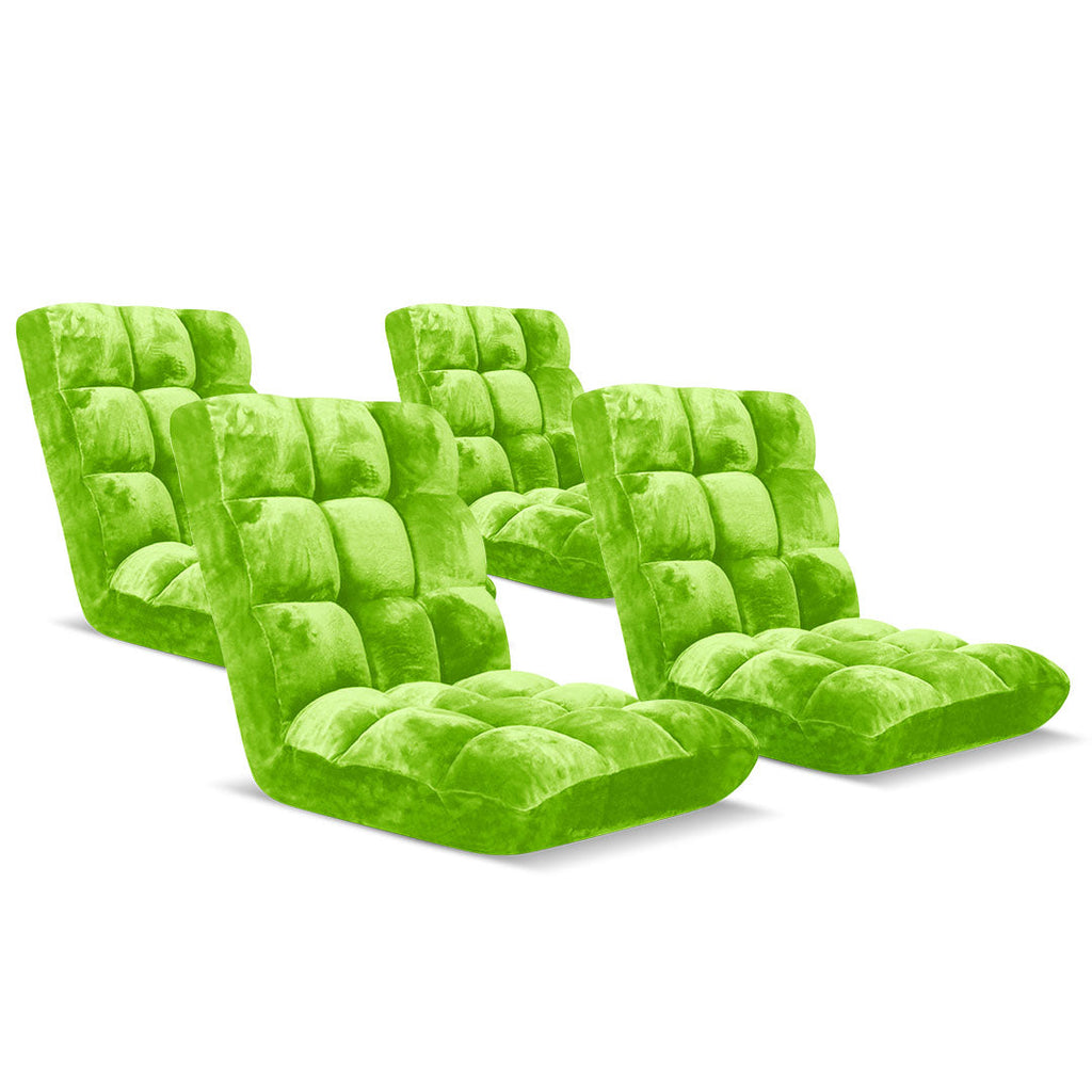 SOGA Floor Recliner Folding Lounge Sofa Futon Couch Folding Chair Cushion Green x4 $ 358.90