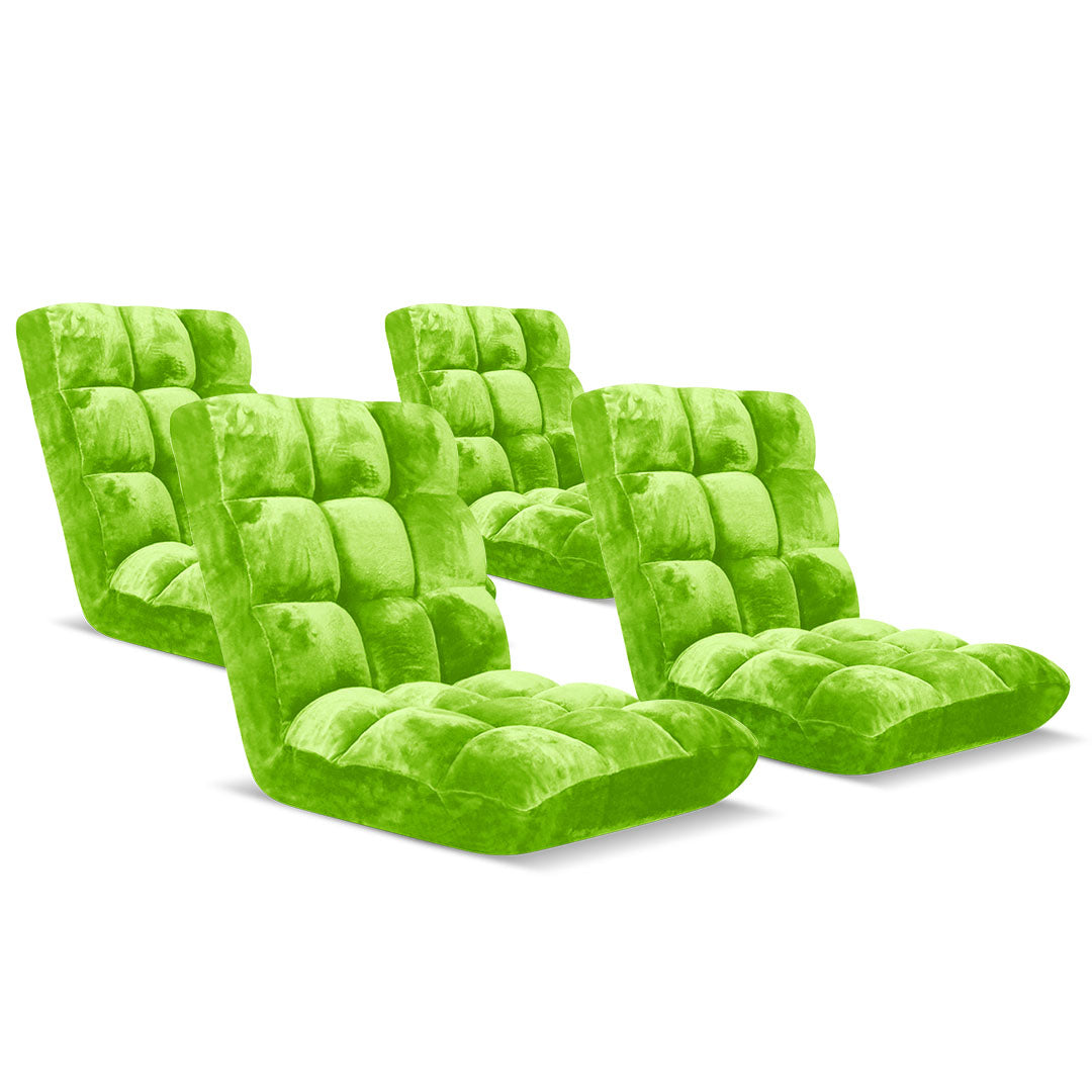 SOGA Floor Recliner Folding Lounge Sofa Futon Couch Folding Chair Cushion Green x4 $ 358.90