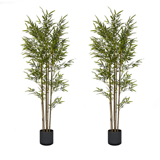 SOGA 2X 180cm Lucky Bamboo Tree Bambusa Vulgaris Artificial Plant w/ 7 Branches Home Accent Decor