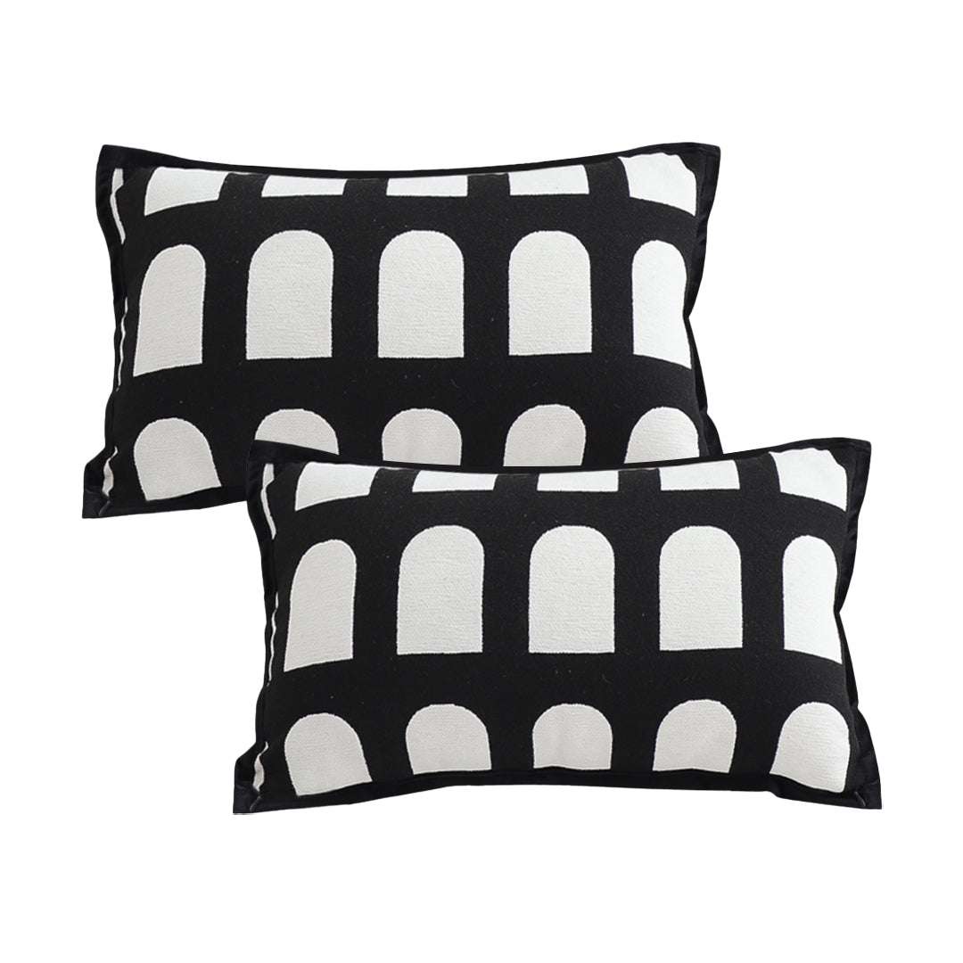 SOGA 2X 30cm Contemporary Black White Geometric Pattern Throw Pillow $ 133
