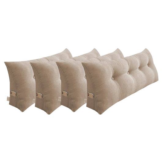 SOGA 4X 120cm Beige Triangular Wedge Bed Pillow Headboard Backrest Bedside Tatami Cushion Home Decor