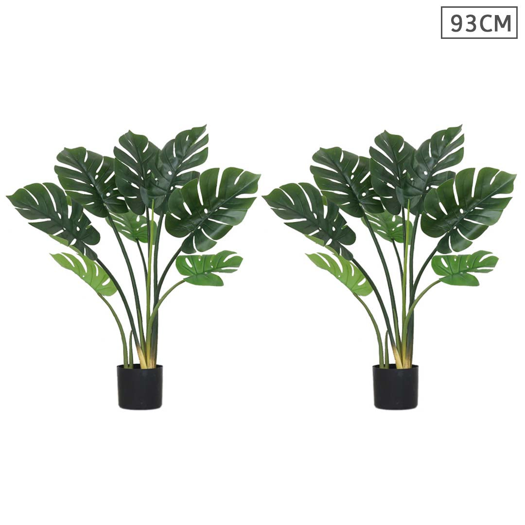 SOGA 2X 93cm Artificial Indoor Potted Turtle Back Fake Decoration Tree Flower Pot Plant $ 193.90