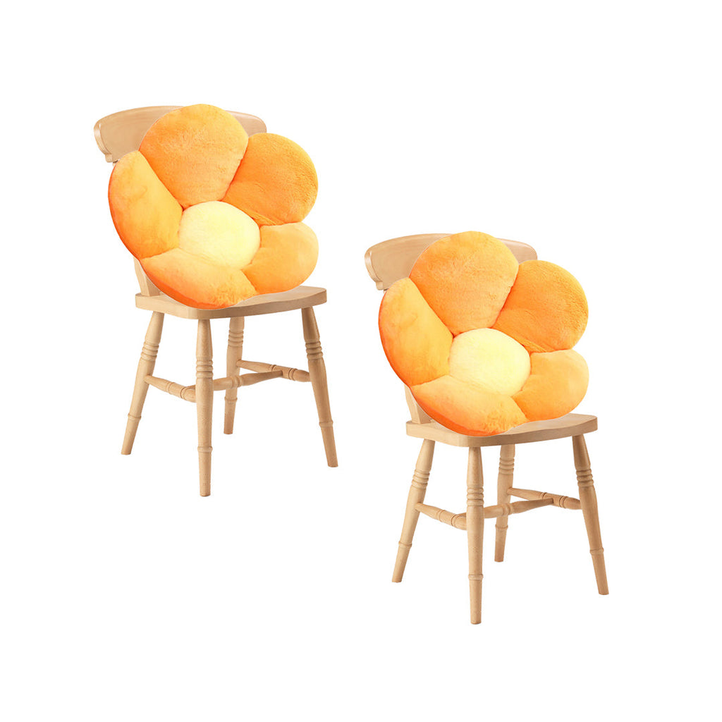 SOGA 2X Orange Whimsical Big Flower Shape Cushion Soft Leaning Bedside Pad Floor Plush Pillow Home Decor $ 107.90