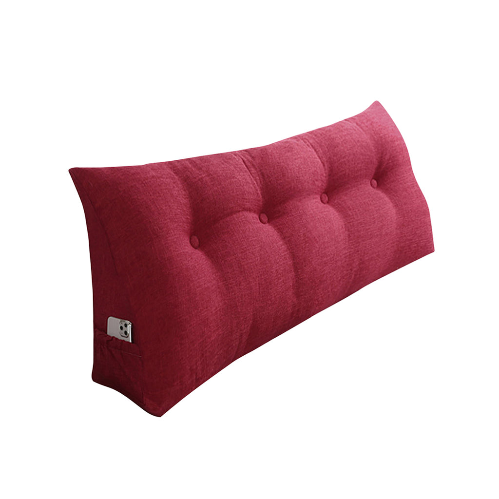 SOGA 120cm Rose Red Triangular Wedge Bed Pillow Headboard Backrest Bedside Tatami Cushion Home Decor