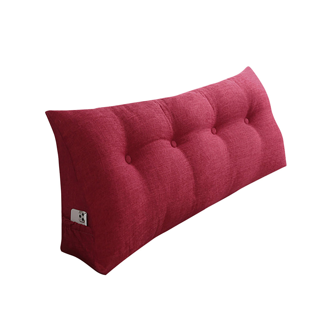 SOGA 120cm Rose Red Triangular Wedge Bed Pillow Headboard Backrest Bedside Tatami Cushion Home Decor