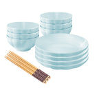 SOGA Light Blue Japanese Style Ceramic Dinnerware Crockery Soup Bowl Plate Server Kitchen Home Decor Set of 10 $ 72.50