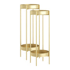SOGA 2X 2 Layer 80cm Gold Metal Plant Stand Flower Pot Holder Corner Shelving Rack Indoor Display $ 151.50