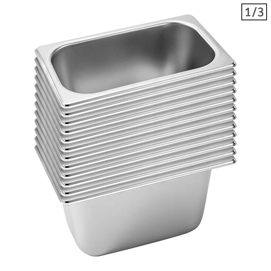 SOGA 12X Gastronorm GN Pan Full Size 1/3 GN Pan 15cm Deep Stainless Steel Tray $ 195.50